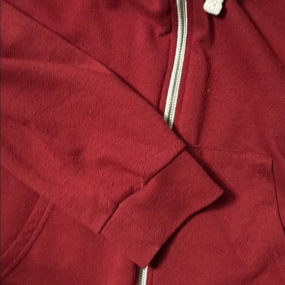 Bluenotes boyfriend Fit Dark Red Zip-Up Hoodie, Large - Picture 5 of 7